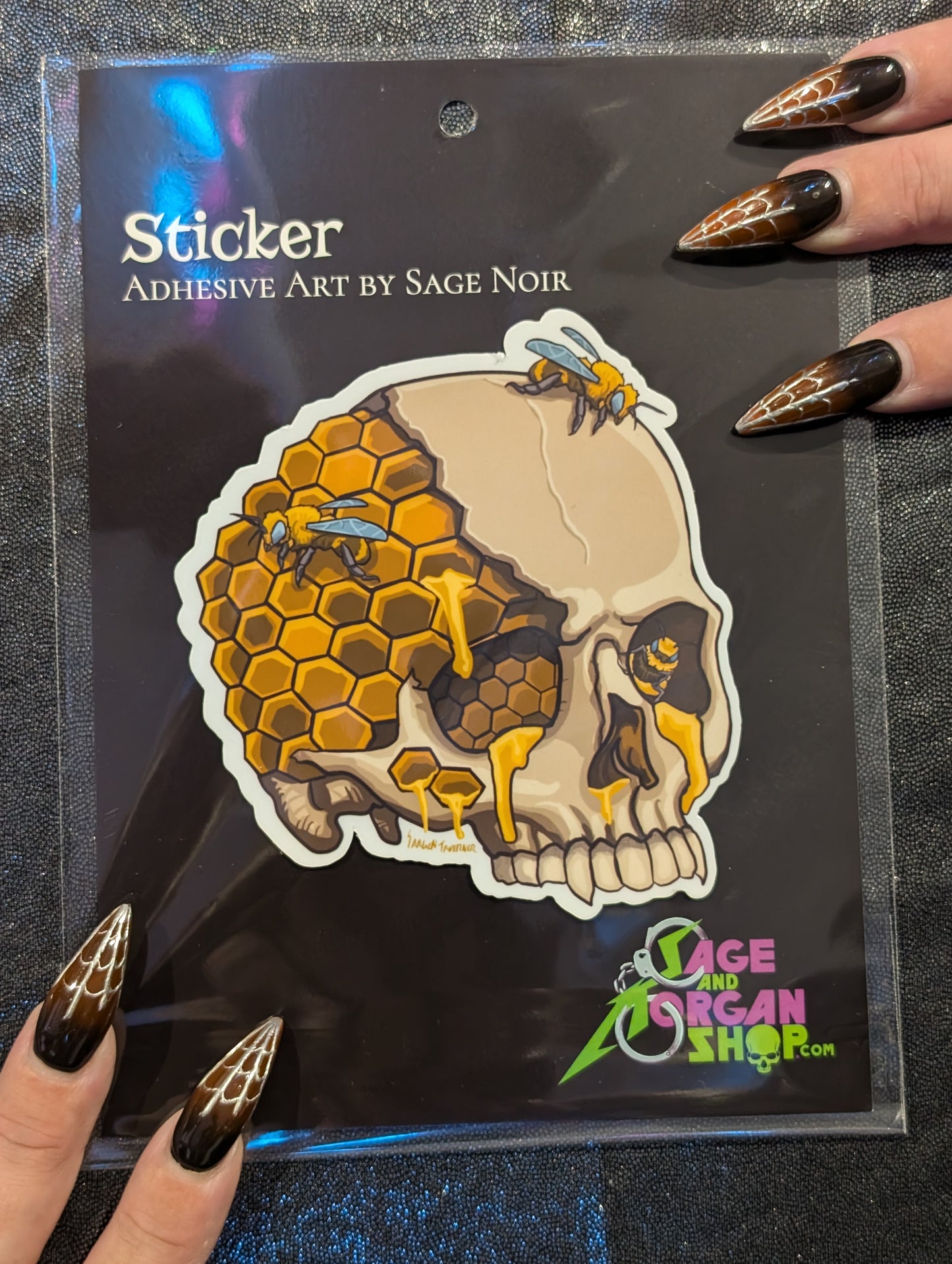 Honeycomb Skull Sticker