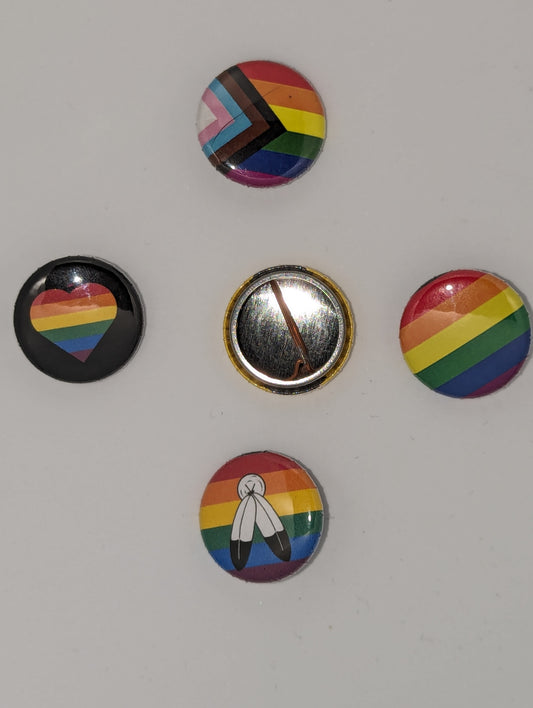 Pride Flag 1 Inch Pin Back Buttons