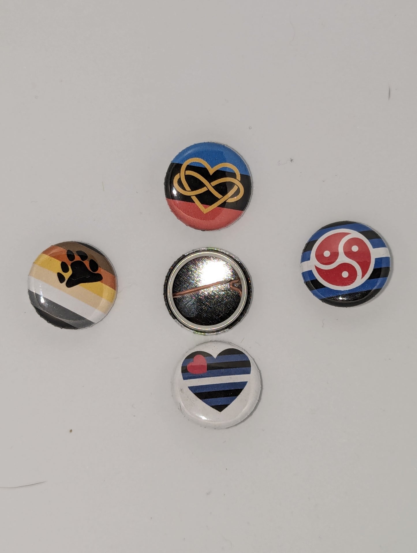 Pride Flag 1 Inch Pin Back Buttons